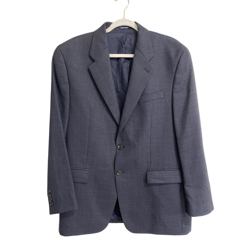 Polo University By Ralph Lauren Mens Wool Blazer 42R Navy Blue Made In Canada